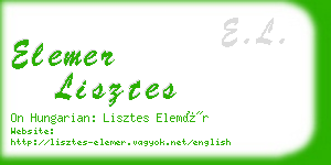 elemer lisztes business card